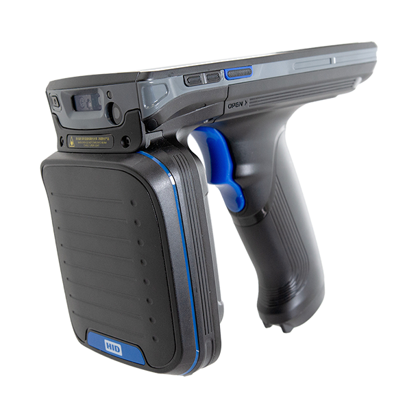 Janam XR2 RFID and barcode handheld scanner — pistol-grip device with HID branding